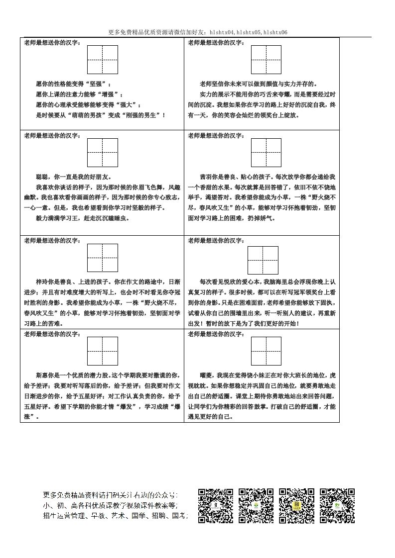 根据学生表现写年度关键字评语-魅影教务资源库