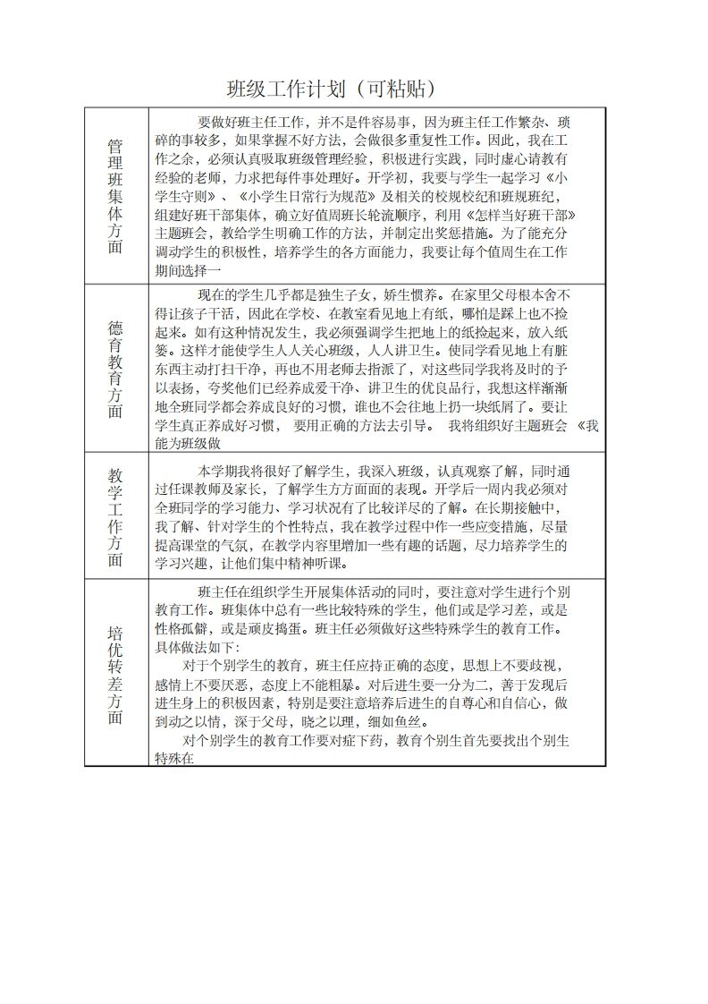 中小学班主任工作手册(已填)-魅影教务资源库