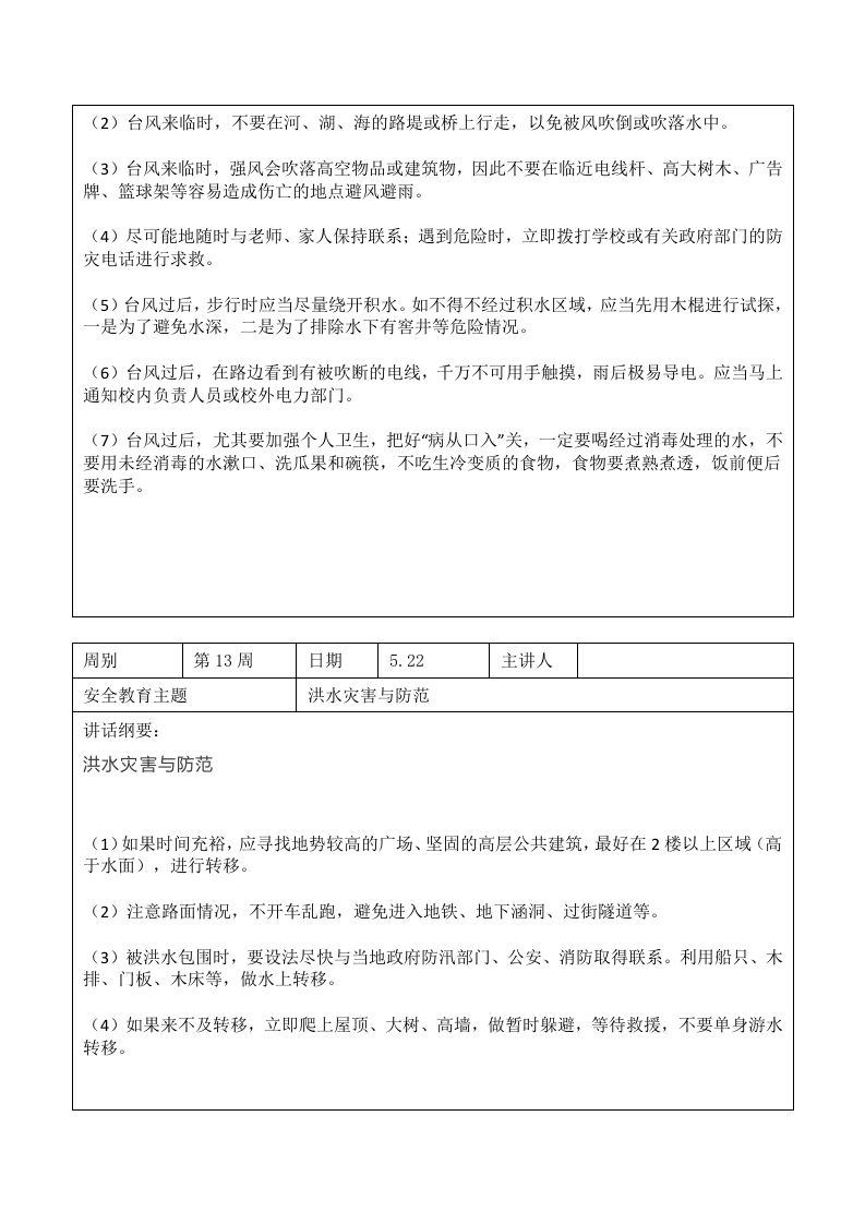 图片[2]-2024年春季第13周“1530”每日安全教育记录表内容资料参考-魅影教务资源库